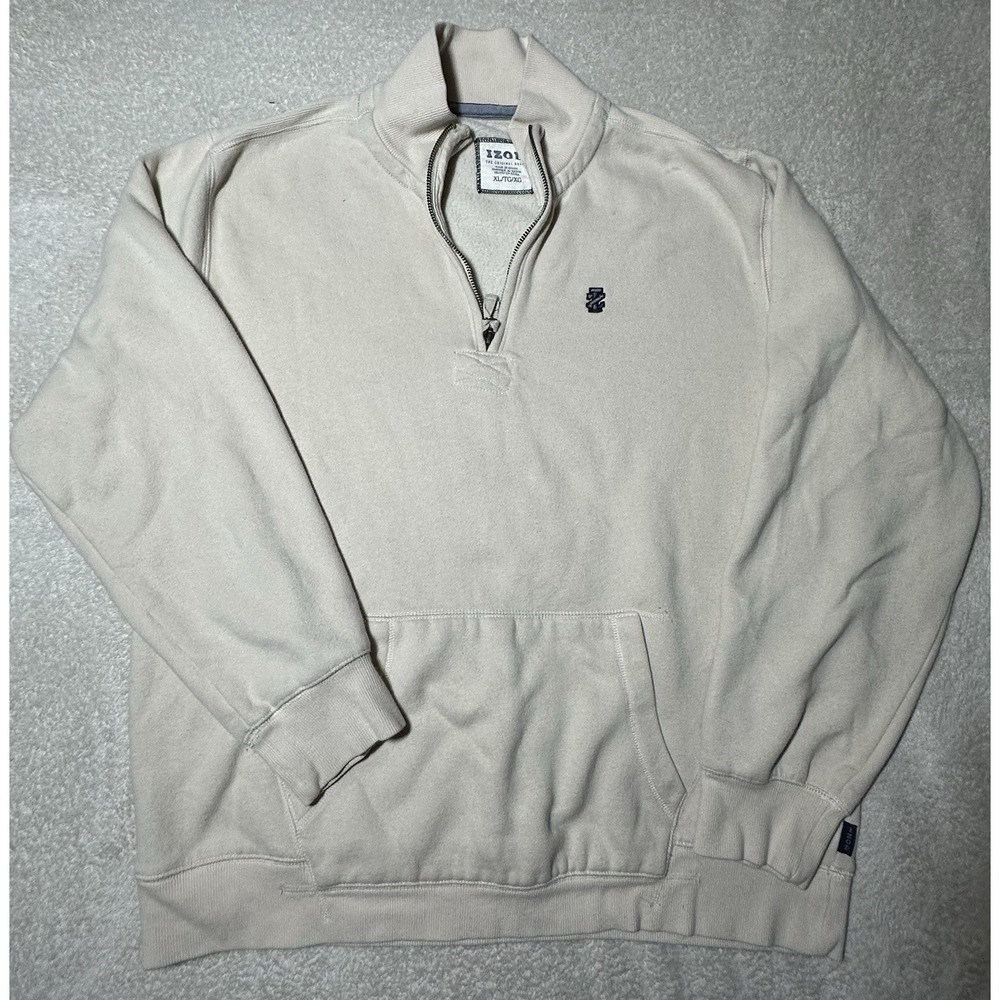 Mens IZOD Mock Neck, Long Sleeve, Quarter Zip Pullover. Size XL